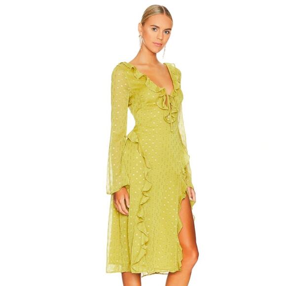 Tularosa Hallie Midi Dress in Sage Green NWOT Size Small - Picture 3 of 4